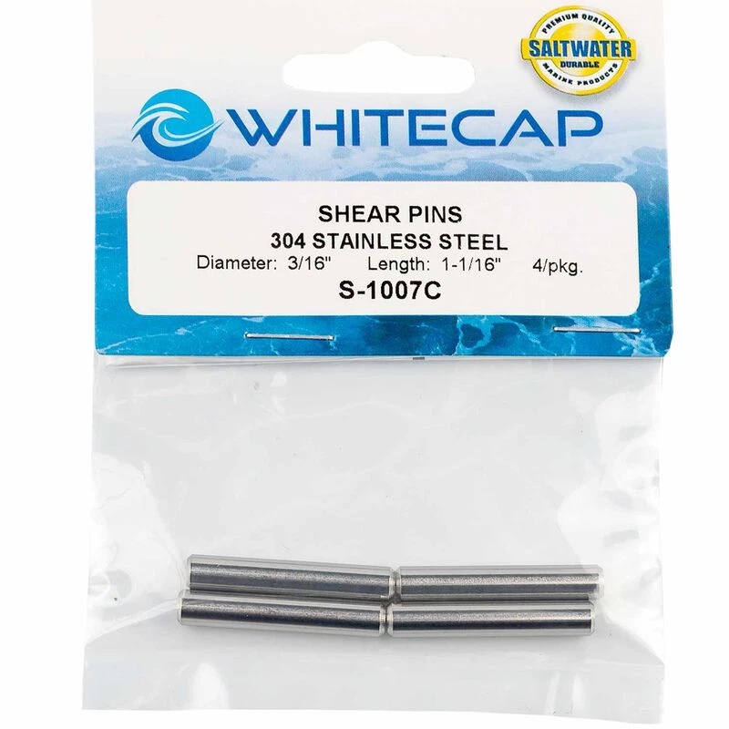 WHITECAP 3/16"x 1 1/16" Stainless Steel Shear Pins, 4-Pack 4 WHITECAP 3/16"x 1 1/16" Stainless Steel Shear Pins, 4-Pack - Image 2